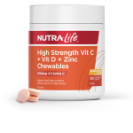High Strength Vit C + Vit D + Zinc Chewables