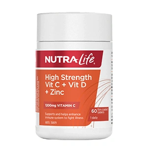 High Strength Vitamin C + D + Zinc